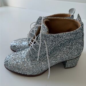 Silver Glitter Ankle Boots